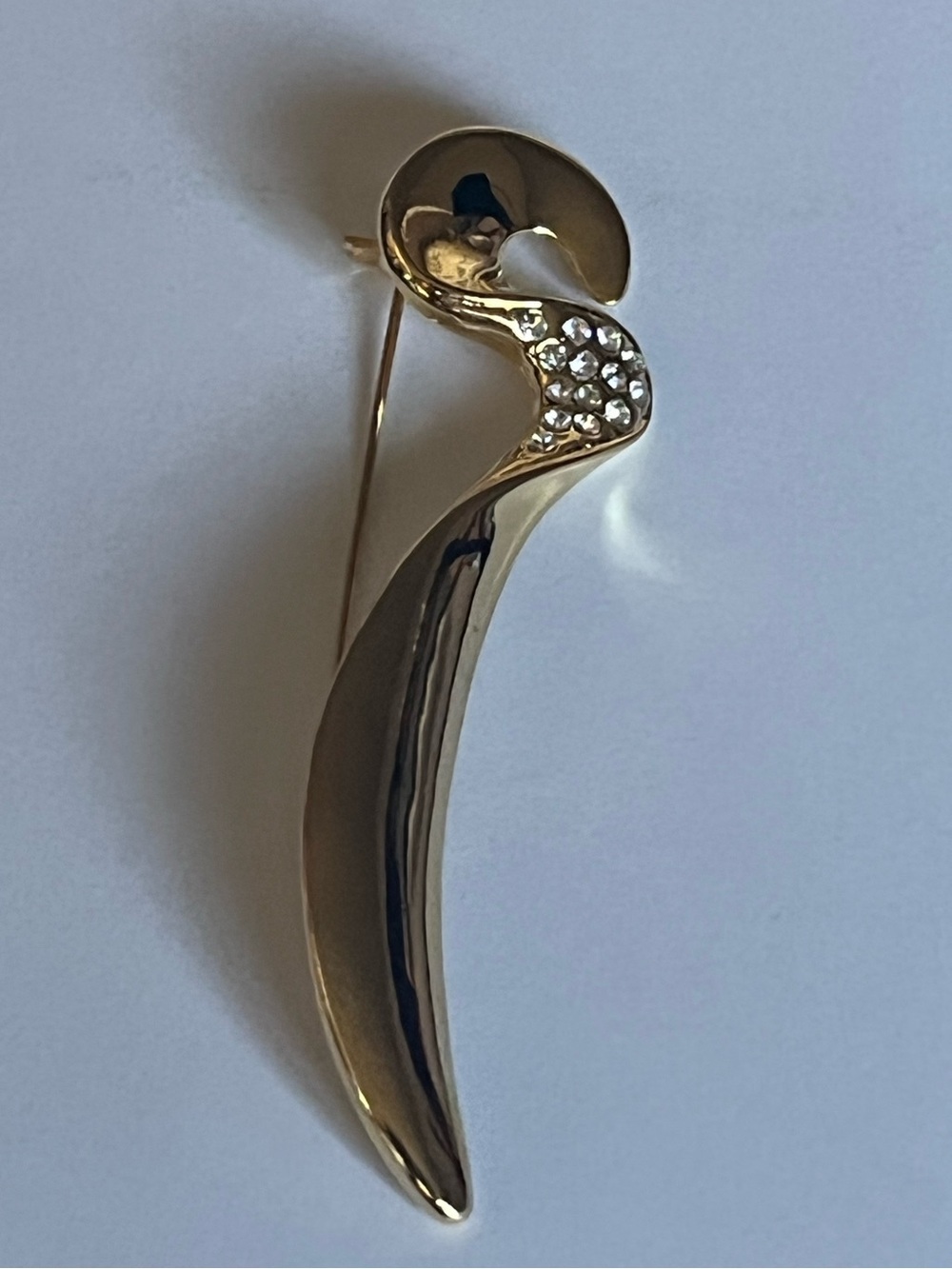 Abstract Gold Tone Brooch